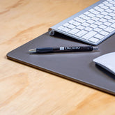 Gray Leather Conference Pad with Pen Well, 17 x 14